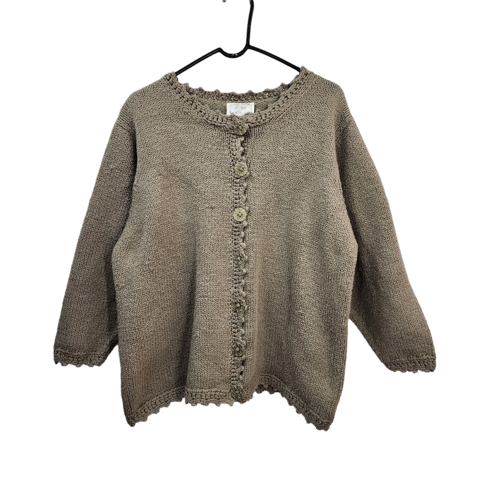 Hot Knots Women's Knit Lace Trim Cardigan